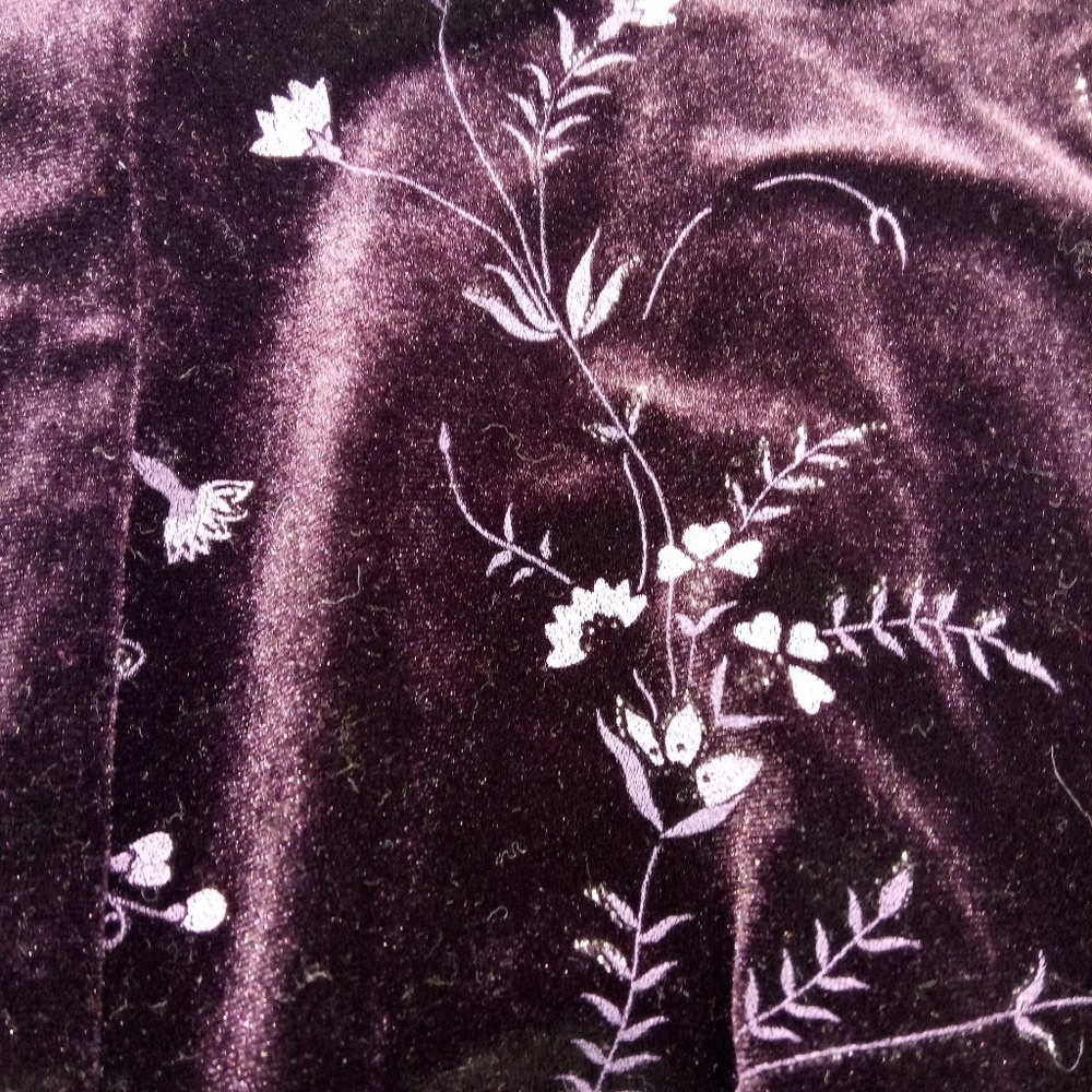 Plum dress with silver flowers
